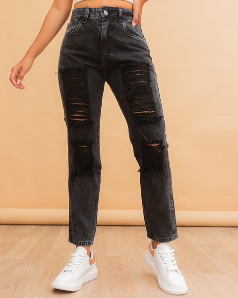 Pantalon discount boyfriend negro