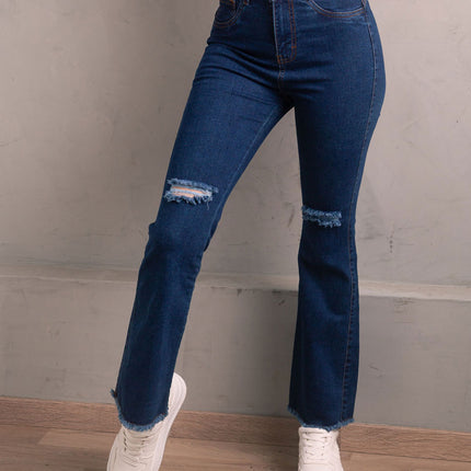 Pantalón Acampanado - Azul Cristal Roto Basta