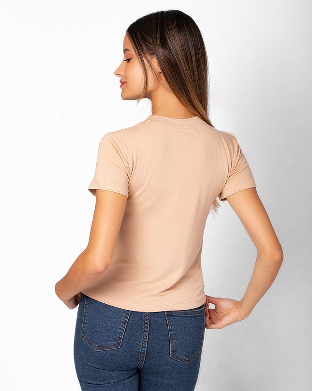 Polo Barú 10.0 - Corazón con Mariposas - Beige