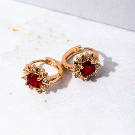 Aretes - Flor rojo