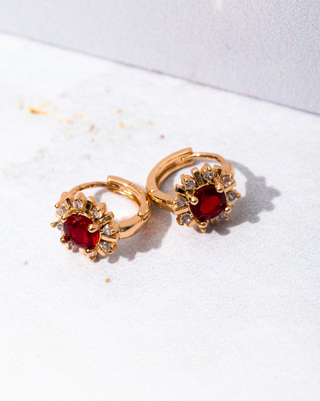 Aretes - Flor rojo