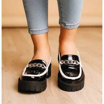Mocasines Mujer Antalya - Negro con blanco
