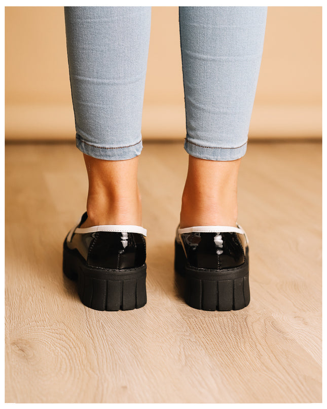 Mocasines Mujer Antalya - Negro con blanco