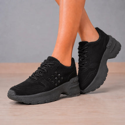 Zapatillas Urbanas Mujer Talavera - Negro Gamuza