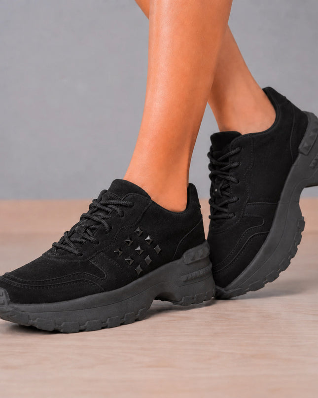 Zapatillas Urbanas Mujer Talavera - Negro Gamuza