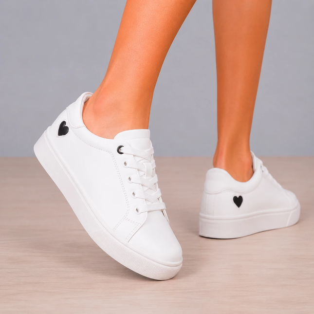 Zapatillas Urbanas Mujer Arezzo - Blanco Con Negro