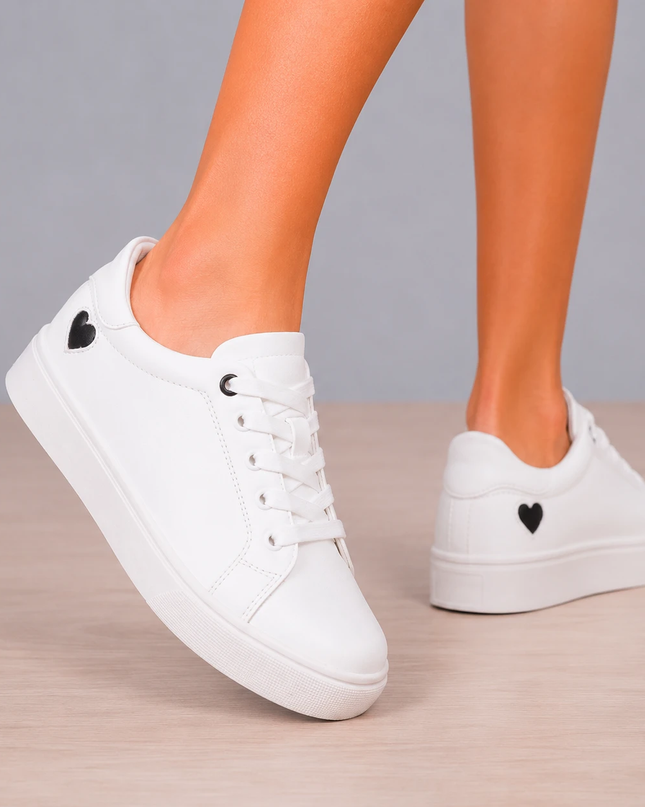 Zapatillas Urbanas Mujer Arezzo - Blanco Con Negro