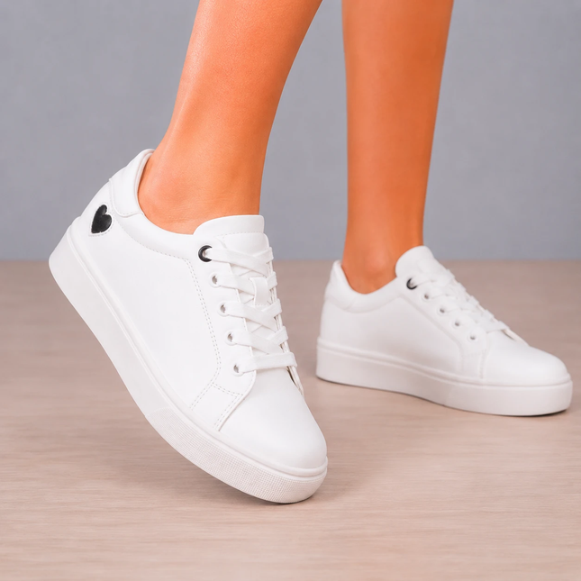 Zapatillas Urbanas Mujer Arezzo - Blanco Con Negro