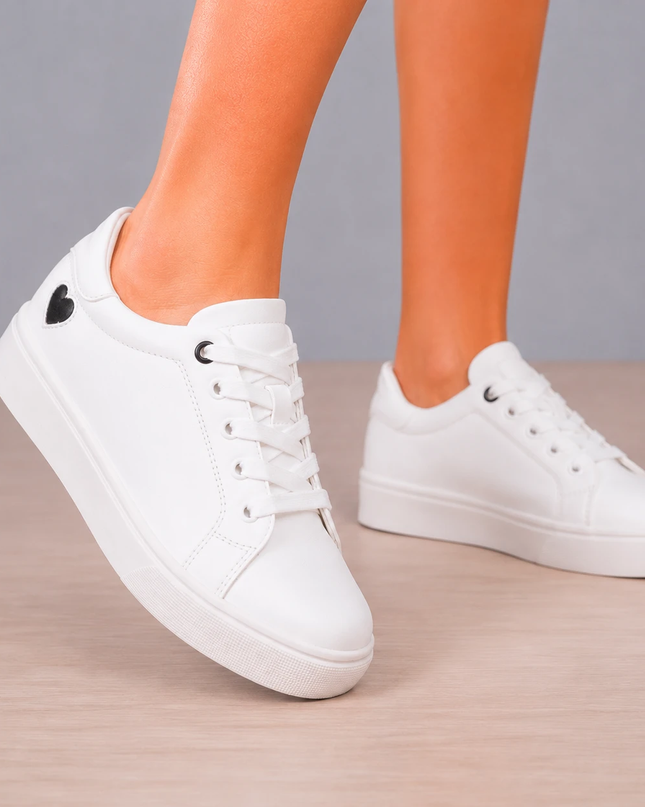 Zapatillas Urbanas Mujer Arezzo - Blanco Con Negro