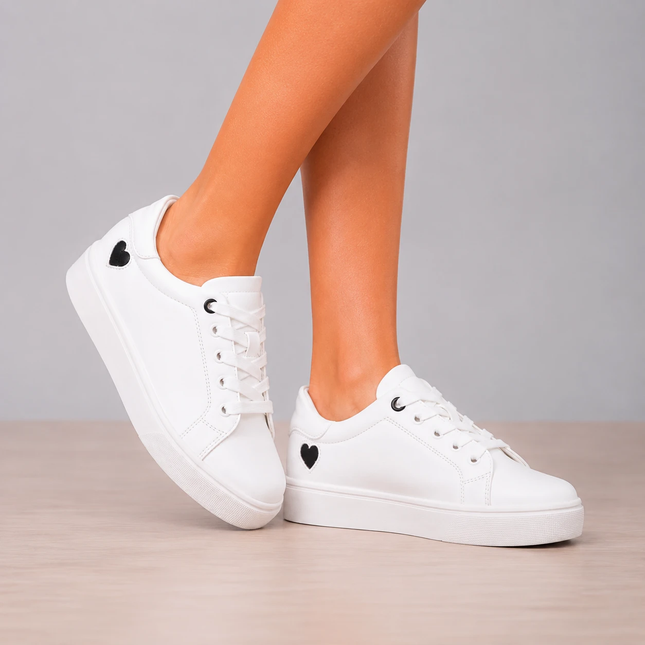 Zapatillas Urbanas Mujer Arezzo - Blanco Con Negro