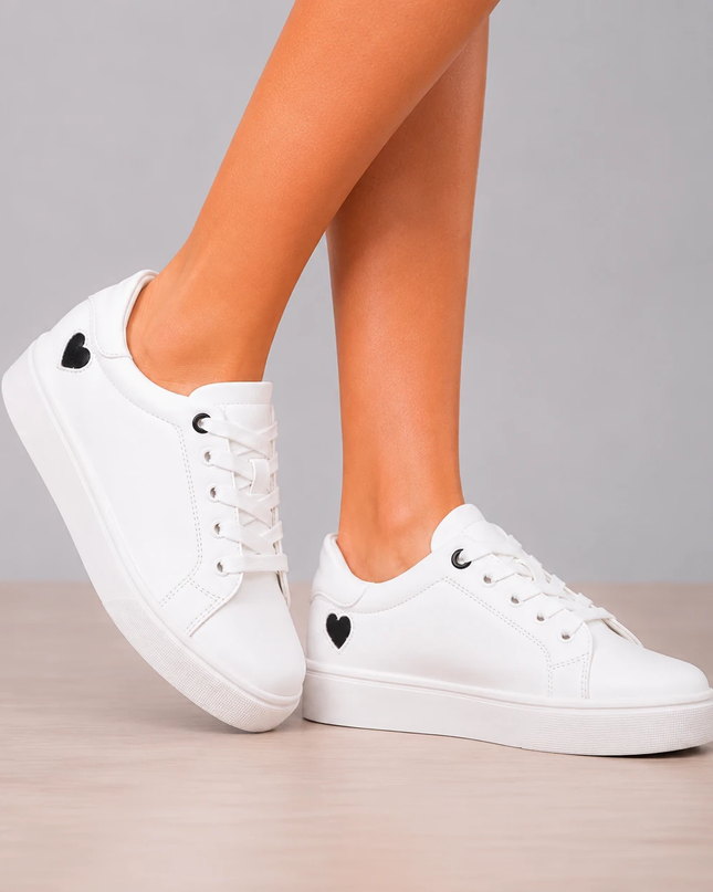 Zapatillas Urbanas Mujer Arezzo - Blanco Con Negro