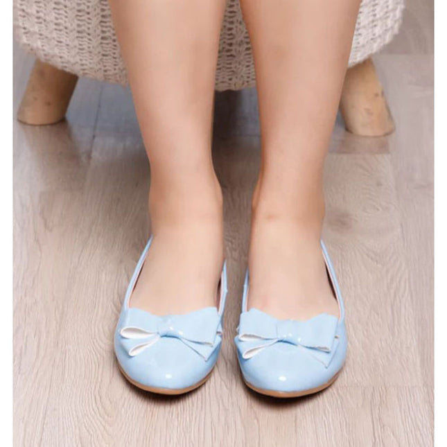 Ballerinas Mujer Corbata - Celeste
