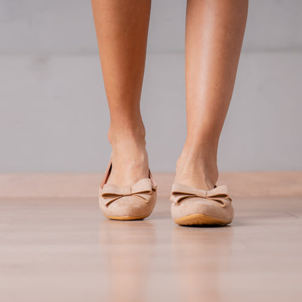 Ballerinas Mujer Corbata - Topo Gamuza
