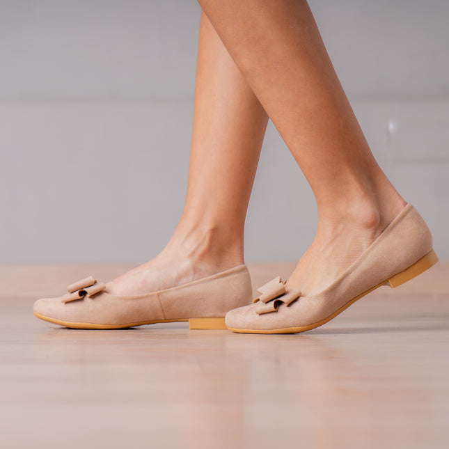 Ballerinas Mujer Corbata - Topo Gamuza