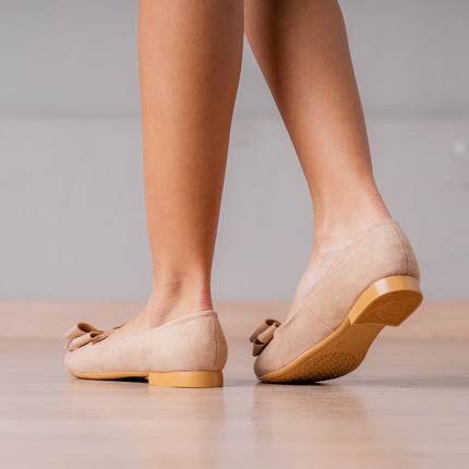 Ballerinas Mujer Corbata - Topo Gamuza