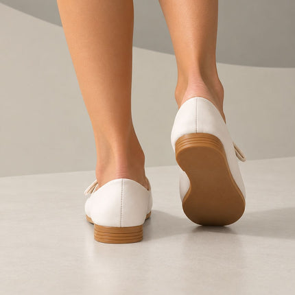 Ballerinas Mujer Corbata - Blanco 2 - Blanco