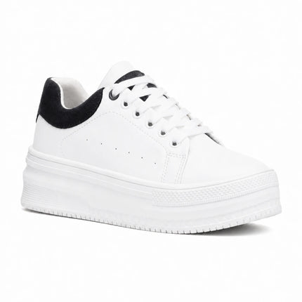 Zapatillas Urbanas Mujer Barein - Blanco Con Negro