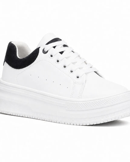 Zapatillas Urbanas Mujer Barein - Blanco Con Negro