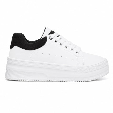 Zapatillas Urbanas Mujer Barein - Blanco Con Negro