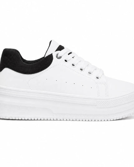 Zapatillas Urbanas Mujer Barein - Blanco Con Negro