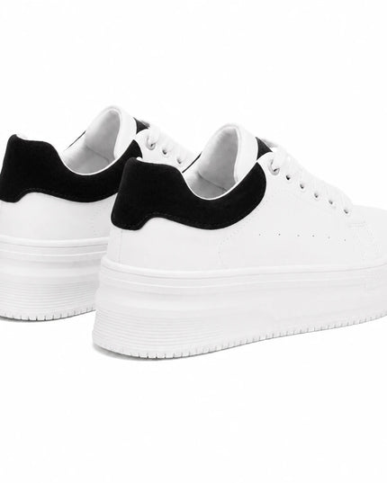 Zapatillas Urbanas Mujer Barein - Blanco Con Negro