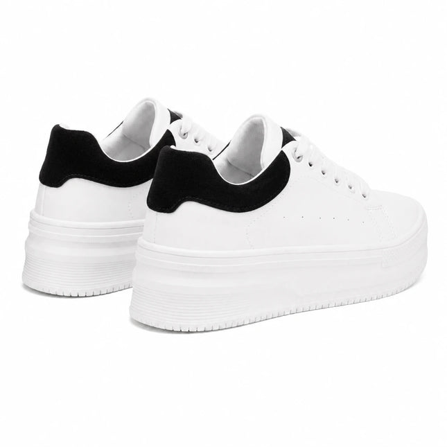 Zapatillas Urbanas Mujer Barein - Blanco Con Negro