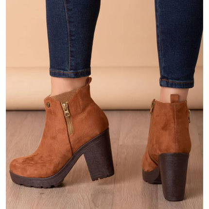 Botas Mujer Belgrado - Camel Gamuza
