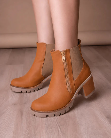 Botines Mujer Bolonia - Camel