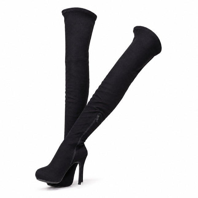 Botas Mujer Bonjour - Negro Gamuza