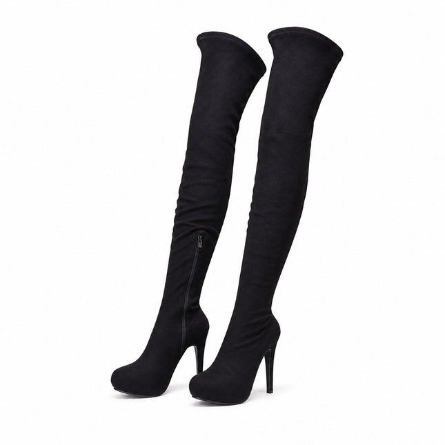 Botas Mujer Bonjour - Negro Gamuza