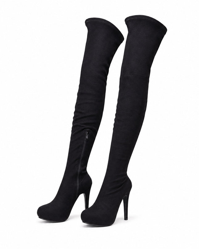 Botas Mujer Bonjour - Negro Gamuza