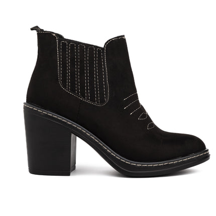 Botas Mujer Texana - Negro Gamuza
