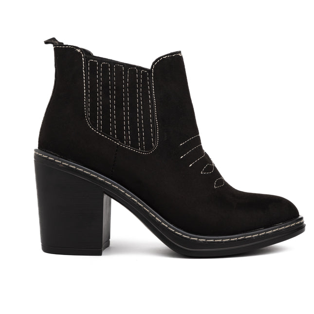 Botas Mujer Texana - Negro Gamuza