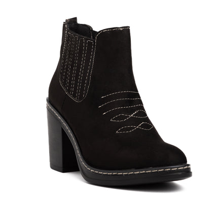 Botas Mujer Texana - Negro Gamuza