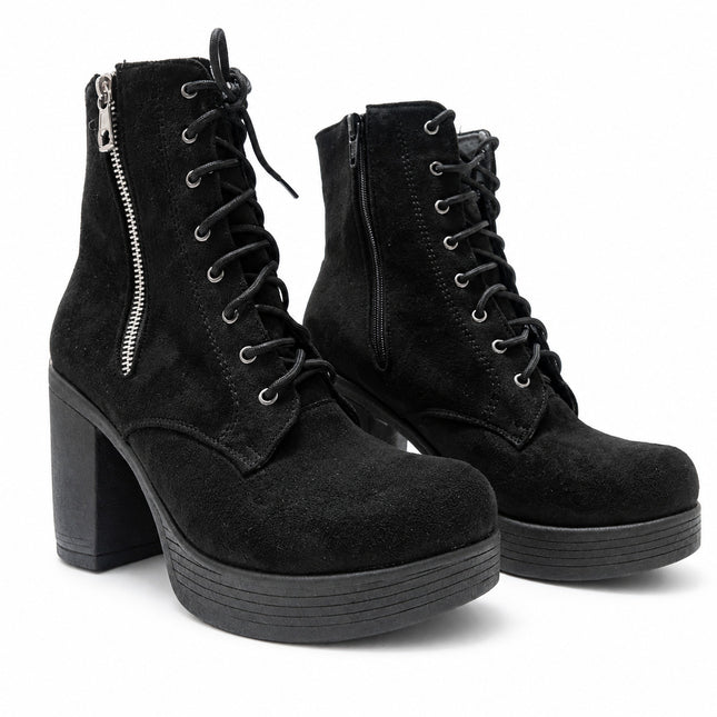 Botas Mujer Camilla - Negro Gamuza