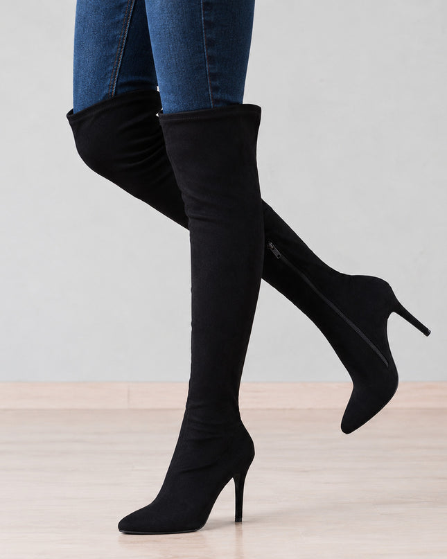 Botas Mujer Bonjour - Negro Gamuza
