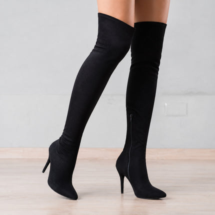 Botas Mujer Bonjour - Negro Gamuza