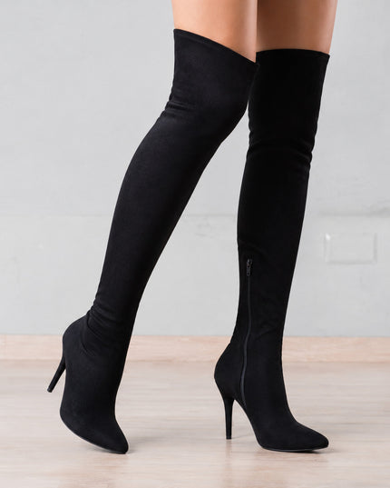 Botas Mujer Bonjour - Negro Gamuza