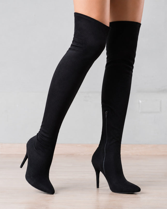 Botas Mujer Bonjour - Negro Gamuza