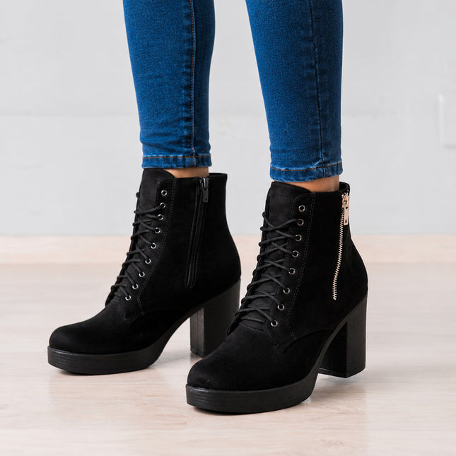 Botas Mujer Camilla - Negro Gamuza