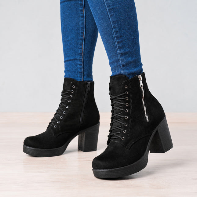 Botas Mujer Camilla - Negro Gamuza