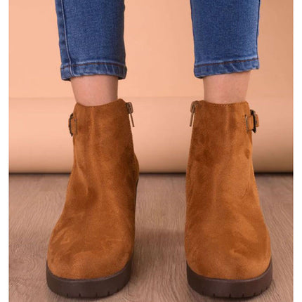 Botines Mujer Haskovo - Camel Gamuza