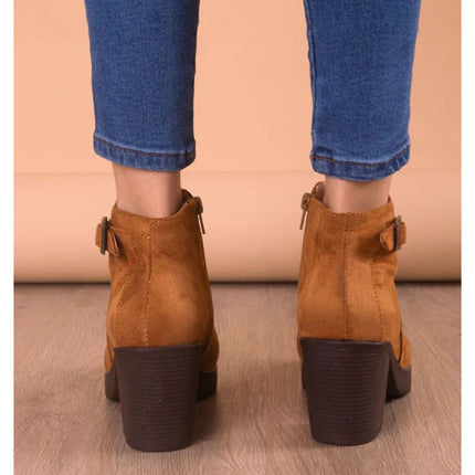 Botines Mujer Haskovo - Camel Gamuza