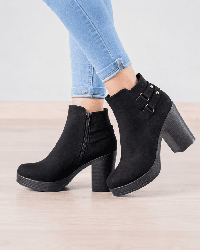 Botas Mujer Sabadell - Negro Gamuza
