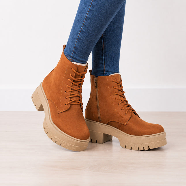Botas Mujer San Lorenzo  - Camel Gamuza