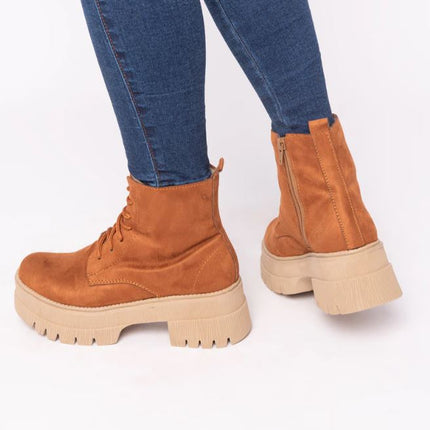 Botas Mujer San Lorenzo  - Camel Gamuza