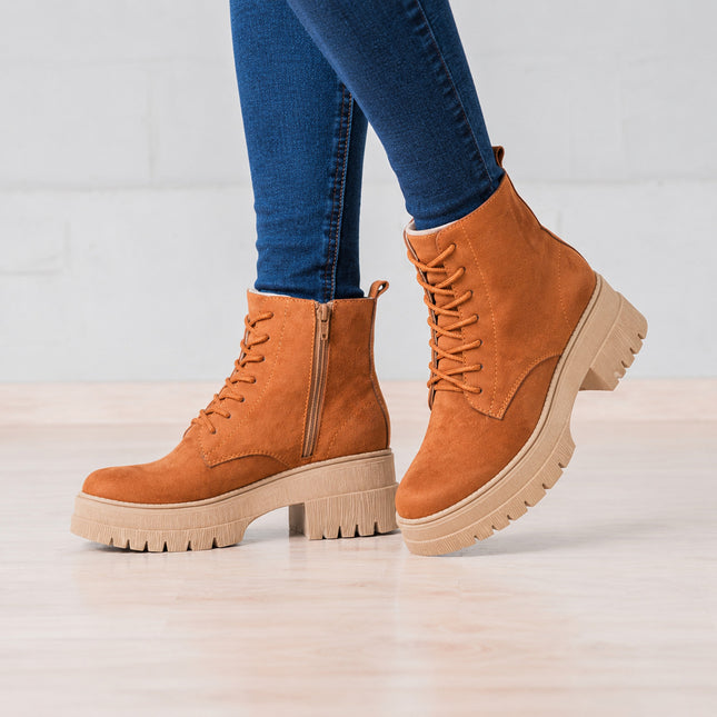 Botas Mujer San Lorenzo  - Camel Gamuza