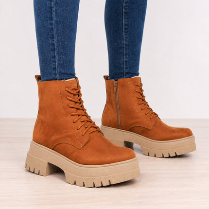 Botas Mujer San Lorenzo  - Camel Gamuza