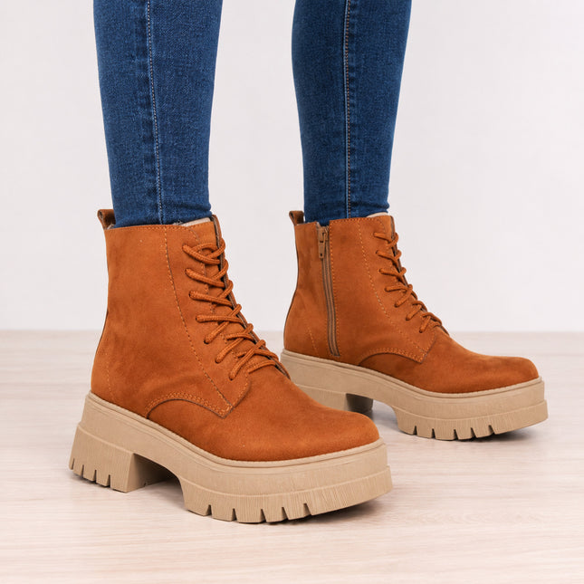 Botas Mujer San Lorenzo  - Camel Gamuza