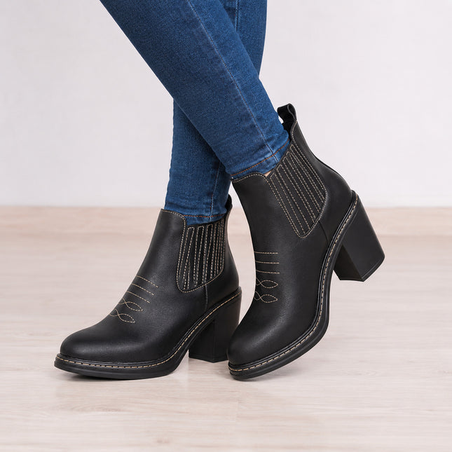 Botas Mujer Texana  - Negro